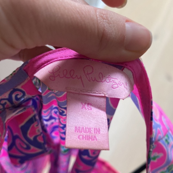 Lilly Pulitzer Iona Blouse Womens XS Silk Behind The Gates Sleeveless Pink - Picture 5 of 6